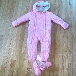 egg New York snowsuit pink with stars size 24m
